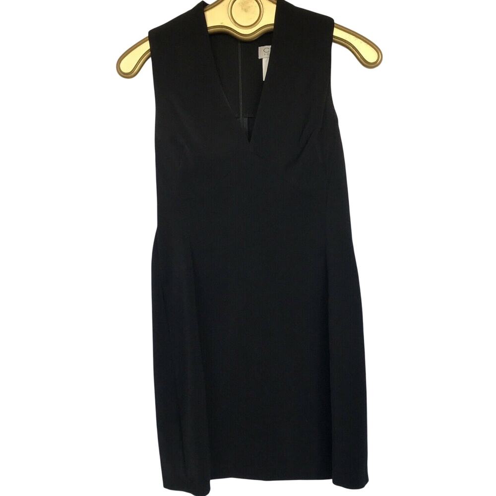 Vintage CDC Petites Black Sheath Dress Halter V-Neck Sleeveless Size 6P